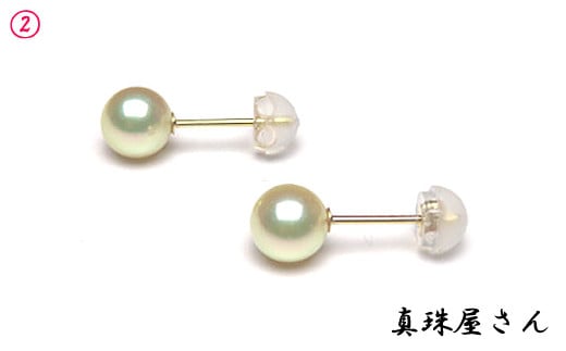 真珠屋さん アコヤ本真珠 ホワイトピンク/ゴールド6.0～6.5ミリ高品質 ...