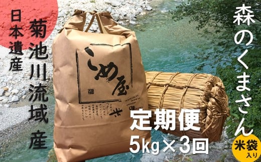 【定期便3回】 熊本県産 「森のくまさん」 5kg×3か月 630717 - 熊本県玉名市