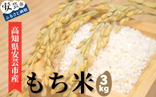 93-04 《令和6年産》安芸の豊かな自然の恵みを頂いて育った「もち米」3kg 509990 - 高知県安芸市