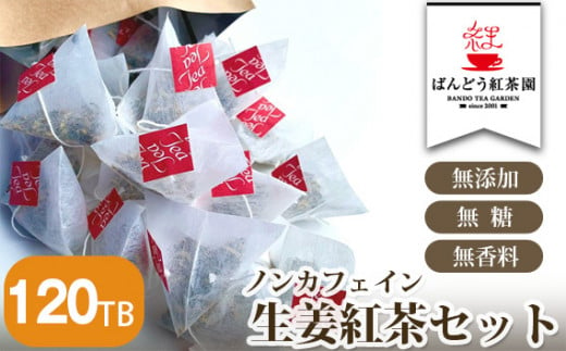 [120TB]ノンカフェイン生姜紅茶セット 無添加・無糖・無香料 / ジンジャーティー しょうが 茨城県