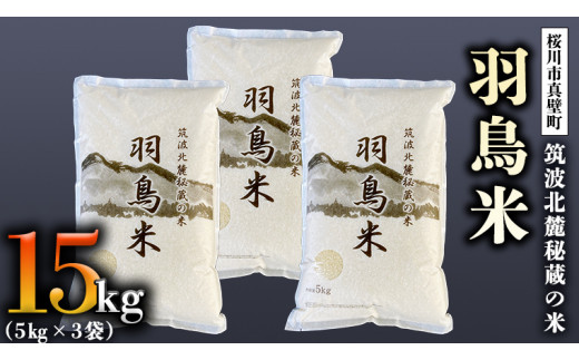 【令和4年度産】 筑波北麓秘蔵の米 羽鳥米 15kg （5kg×3袋）コシヒカリ 期間限定 数量限定 幻の米 茨城県産 桜川  米 コメ お米 白米 ごはん 精米 羽鳥米 国産 限定 [AX001sa] 582986 - 茨城県桜川市