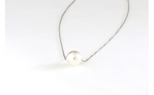 WG(K18) あこや真珠 スルーネックレス (40cm) 真珠サイズ 8.5mm 真珠