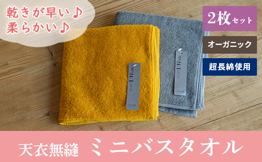 天衣無縫 オーガニック超長綿使用 スーピマ24 ミニバスタオル2枚セット