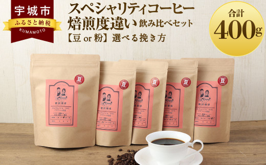 [粉]スペシャリティコーヒー 焙煎度違い 飲み比べ セット