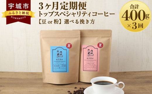 [3ヶ月定期便] トップ スペシャリティ コーヒー [豆or粉]選べる挽き方