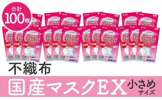 名古屋で製造　国産不織布マスク（小さめ）　5枚入×20袋 532664 - 愛知県名古屋市