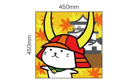 ひこにゃん スクエアフロアマット [秋：紅葉の模様]