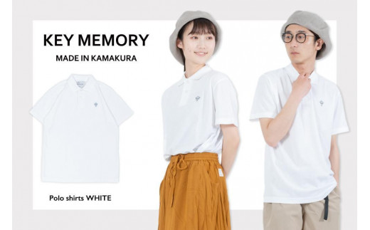 《1》【KEYMEMORY鎌倉】KMポロシャツ WHITE　メンズMサイズ 459168 - 神奈川県鎌倉市