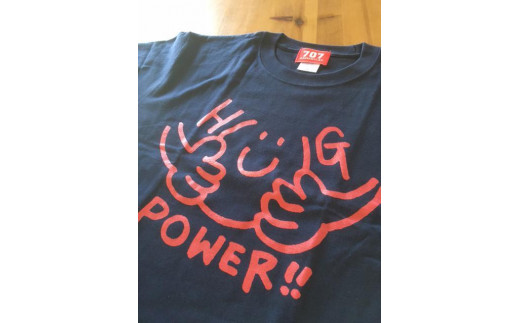 鎌倉ブランドの老舗「KAMAKULAX」の定番オリジナルHUG POWER ! Tシャツ【ネイビー】Lサイズ 457713 - 神奈川県鎌倉市