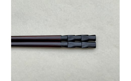 鎌倉彫　箸「市松」黒　21.5cm 444728 - 神奈川県鎌倉市