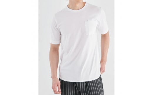 [メガネ専用ポケット付きTシャツ] オーガニックコットン 半袖 |クルーネック