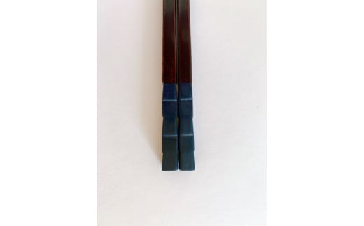 鎌倉彫　箸「市松」勝色　23cm