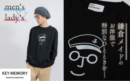 《1》【KEYMEMORY　鎌倉】セーラー帽イラストロングTシャツ　BLACK 514527 - 神奈川県鎌倉市