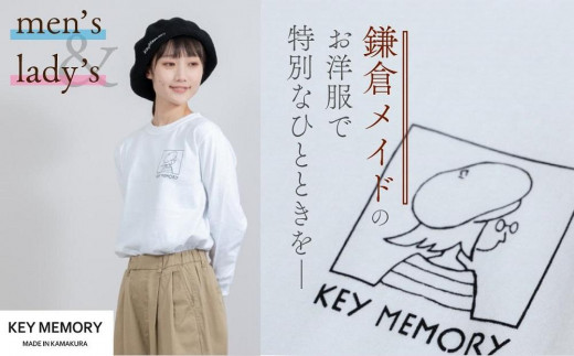 《0》【KEYMEMORY　鎌倉】ウィンドーイラストロングTシャツ　WHITE