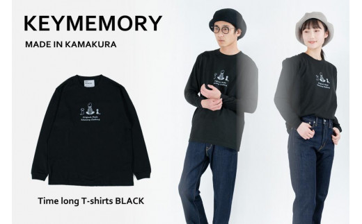 《2》メンズL　TimeロングTシャツ　BLACK 446130 - 神奈川県鎌倉市