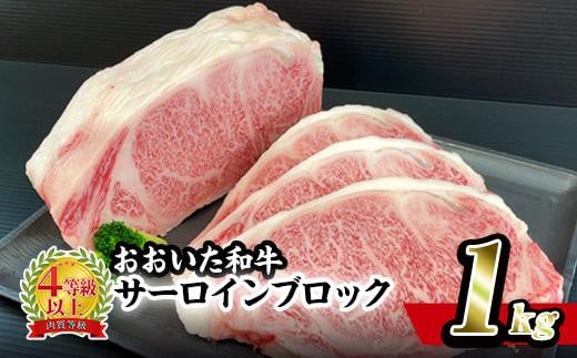 おおいた 和牛 サーロイン ブロック (1kg) -百年の恵み-【BD190】【西日本畜産 (株)】