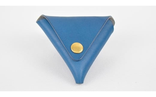 【minca】 栃木レザーの三角コインケース小 小銭入れ コンパクト 小さめ/Coin purse 01/ブルー　469