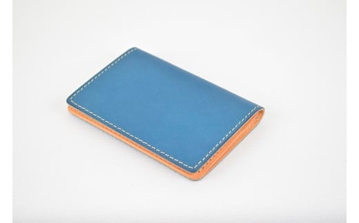 【全7色】栃木レザーの名刺入れ 約30枚収納 ポケット3つ Card holder 01/ブルー/minca　412【雑貨 ファッション 人気 おすすめ 送料無料】 700459 - 栃木県栃木市