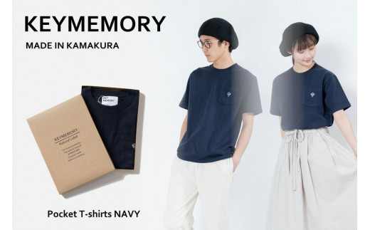 【KEY MEMORY】Natural Label Pocket T-shirts NAVY〈2〉メンズMサイズ 444485 - 神奈川県鎌倉市