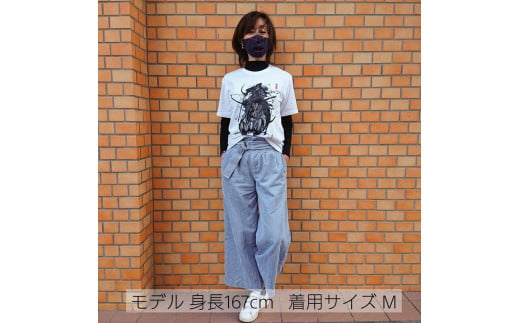 【Mサイズ】こうじょう雅之氏×鎌倉市観光協会 墨絵武人画「北条義時」Tシャツ 460628 - 神奈川県鎌倉市