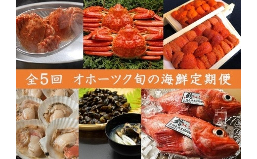 【先行予約・定期便全5回】オホーツク旬の海鮮　冷蔵便お届け　2023年4月発送開始【 毛ガニ ズワイガニ ウニ ホタテ しじみ きんき 網走 北海道 】
