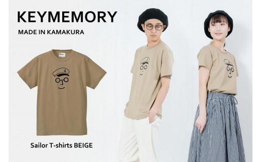 《0》【KEYMEMORY鎌倉】セーラー帽イラストTシャツ BEIGE 457837 - 神奈川県鎌倉市