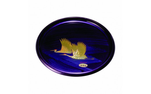 丸盆 紫雲杢 雅鶴 30cm 501376 - 和歌山県九度山町