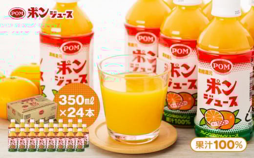 ポンジュース 8.4L ( 350ml × 24本 ) みかん ジュース オレンジジュース ペットボトル 果汁 100％ 飲料 愛媛県 松山市 人気おすすめ 588126 - 愛媛県松山市