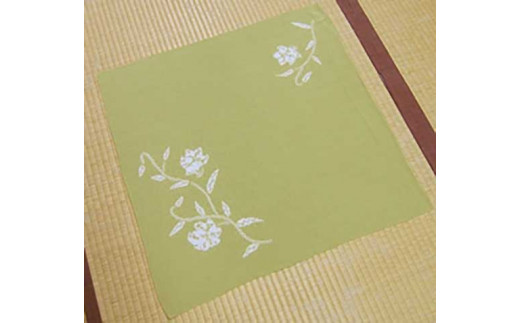【WAPON】絞り染め縮緬風呂敷<百合>萌黄色 502156 - 新潟県十日町市