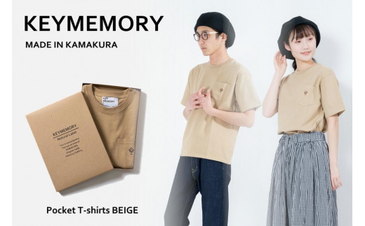 【KEY MEMORY】Natural Label Pocket T-shirts BEIGE〈3〉メンズLサイズ 444483 - 神奈川県鎌倉市