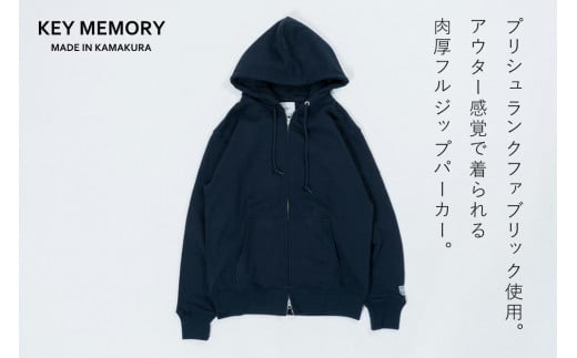 《1》レディースL・メンズS～M　【KEYMEMORY 鎌倉】ジップパーカー　NAVY 449342 - 神奈川県鎌倉市