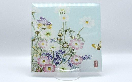 加賀友禅　ガラスパネル「秋野」