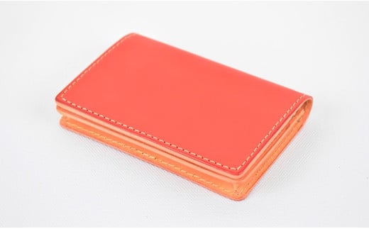 【全7色】栃木レザーの名刺入れ 約50枚収納 ポケット4つ Card holder 02/レッド/minca　416【雑貨 ファッション 人気 おすすめ 送料無料】 700463 - 栃木県栃木市