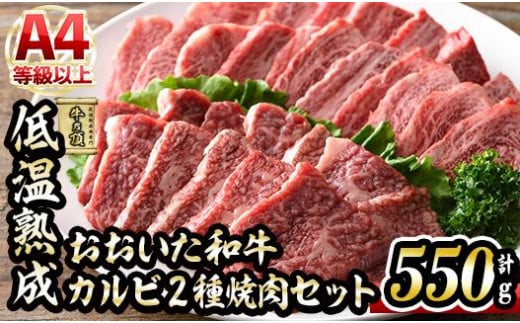 おおいた和牛 カルビ 2種焼肉セット (合計550g・赤身カルビ250g+カルビ300g) 【DH211】【(株)ネクサ】 533783 - 大分県佐伯市