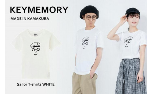 《1》【KEYMEMORY鎌倉】セーラー帽イラストTシャツ WHITE
