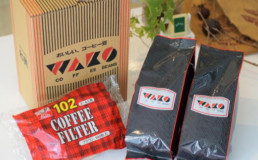 自家焙煎コーヒー豆（キリマンジャロ・モカイルガチェフェ）各300gとカリタ102コーヒーフイルター100枚セット【TM67】 480172 - 和歌山県由良町