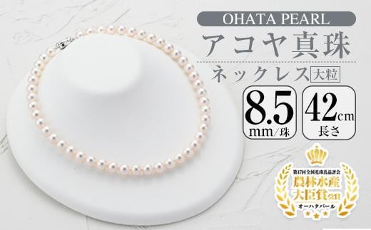 アコヤ真珠 大粒 ネックレス (8.5mm珠・長さ42cm) 【AF111】【(有 