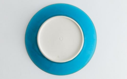 【瑞光窯-ZUIKOU-】プレート M (ターコイズブルー/青) 中皿 ランチプレート 取り皿 食器 陶磁器 シンプル うつわ 京都