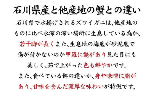 石川県産 加能かに/ズワイガニ ( 産地証明タグ付 ) 茹で上げ前重量 約