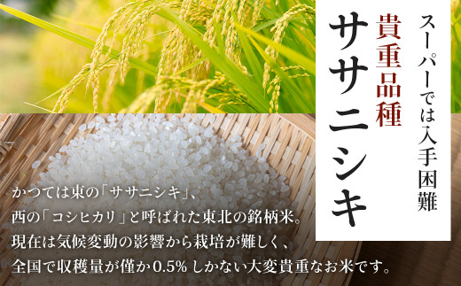 ササニシキ 定期便 10kg×6回 特別栽培米 宮城県白石市産【06030】