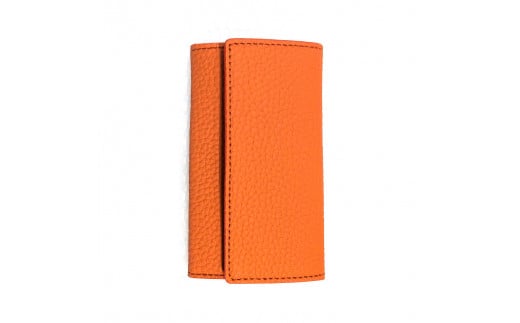 豊岡財布 三つ折りキーケース ドイツ製高級皮革使用(オレンジ、レッド、ジーンブルー、ライトグレー)