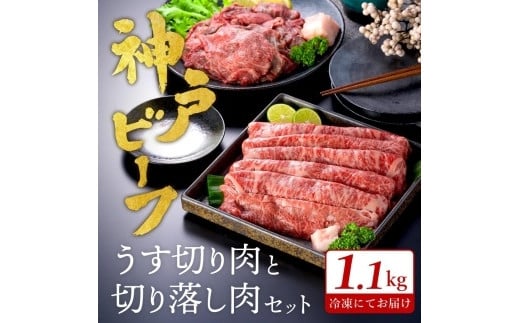 神戸ビーフ　うす切り・切り落とし肉セット【1.1kg】TYS3