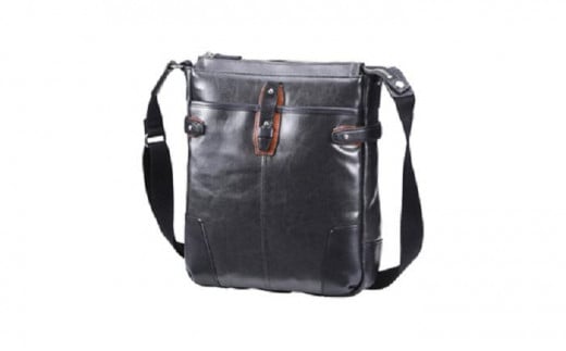 豊岡鞄　帆布PU×皮革ショルダー(24-128) （ブラック、チョコ、ブルー）