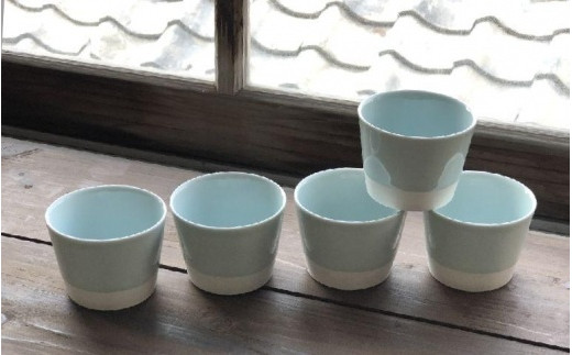 AB304】【波佐見焼】esカップ青磁釉５個組【西海陶器】 ５ 45368 