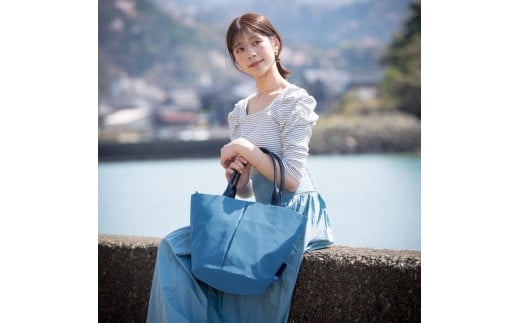 豊岡鞄　For The Blue Marche Tote M （Oブルー）|