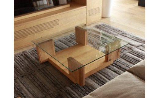 CARAMELLA Living Table 1206 oak (glass top)