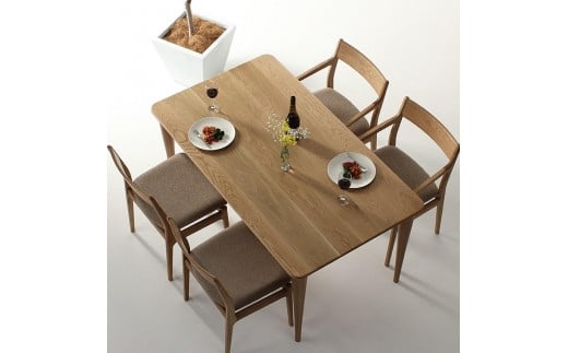ラミエッジテーブル ウォールナットW1550(WN色椅子・脚セット)【関家具