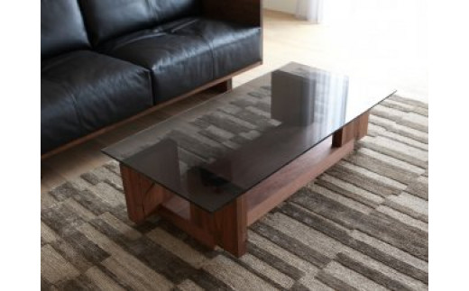 CARAMELLA Living Table 1206 walnut (glass top) 439987 - 福岡県大川市