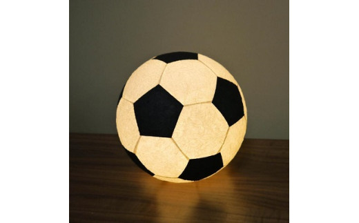 球体行灯「舞」（置）サッカーボールランプ　手漉きモミ和紙