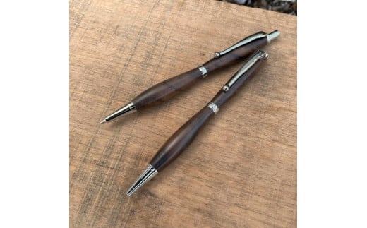 木製ボールペンとシャープペンシル(0.5mm)のセット（ウォールナット